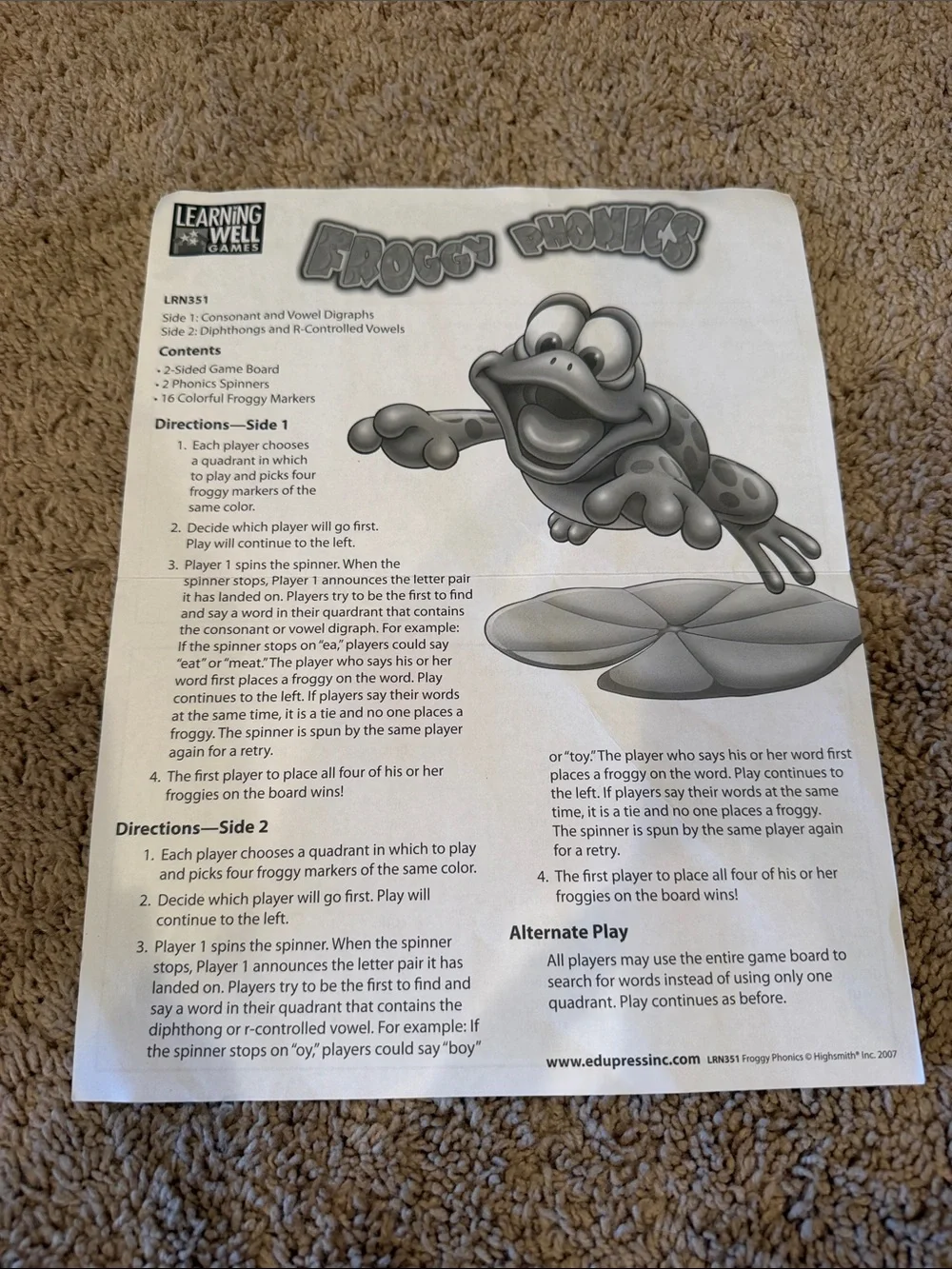 Froggy Phonics Game
